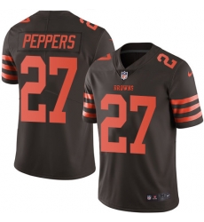 Nike Browns #27 Jabrill Peppers Brown Mens Stitched NFL Limited Rush Jersey