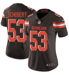 Nike Browns #53 Joe Schobert Brown Team Color Womens Stitched NFL Vapor Untouchable Limited Jersey