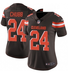 Womens Nike Cleveland Browns 24 Nick Chubb Brown Team Color Vapor Untouchable Limited Player NFL Jersey