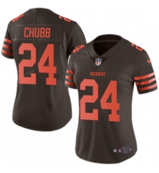 Womens Nike Cleveland Browns 24 Nick Chubb Limited Brown Rush Vapor Untouchable NFL Jersey