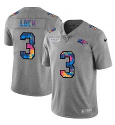 Denver Broncos 3 Drew Lock Men Nike Multi Color 2020 NFL Crucial Catch NFL Jersey Greyheather