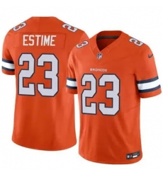 Men Denver Brocos Audric Estime #23 Orange Rush Stitched Limited NFL Jersey