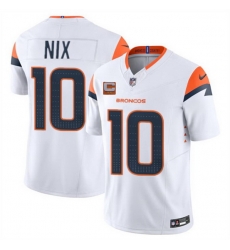 Men Denver Broncos 10 Bo Nix White 2025 F U S E With 2 Star C Patch Vapor Limited Stitched Football Jersey Men Denver Broncos 10 Bo Nix White 2025 F U S E With 2 Star C Patch Vapor Limited Stitched Football Jersey