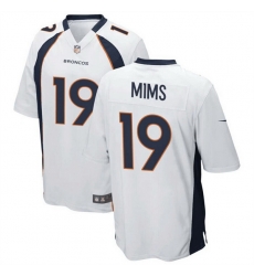 Men Denver Broncos 19 Marvin Mims Jr  White Stitched Game Football Jersey