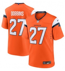 Men Denver Broncos 27 J K  Dobbins Orange 2025 Alternate Stitched Game Jersey