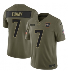 Men Denver Broncos 7 John Elway Olive 2025 F U S E  Salute to Service Limited Stitched Football Jersey Men Denver Broncos 7 John Elway Olive 2025 F U S E  Salute to Service Limited Stitched Football Jersey