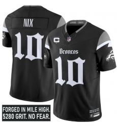 Men Denver Broncos Active Player Custom Black 2025 F U S E  With 1 Star C Patch Gothic Mile High Shadows Edition Vapor Limited Stitched Football Jersey