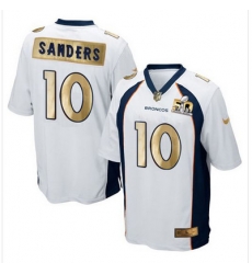 Nike Broncos #10 Emmanuel Sanders White Mens Stitched NFL Game Super Bowl 50 Collection Jersey