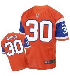 Nike Broncos #30 David Bruton Orange Throwback Mens Stitched NFL Elite Jersey