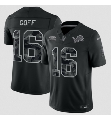 Men Detroit Lions  16 Jared Goff Black F U S E  2026 Salute to Service Limited Stitched Football Jersey