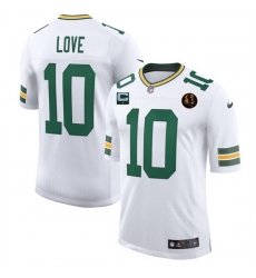 Men Green Bay Packers 10 Jordan Love White 2025 With John Madden Patch New Vapor Untouchable Limited Stitched Football Jersey