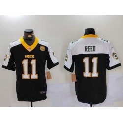 Men Green Bay Packers 11 Jayden Reed BlackWhite 2024 F U S E  Home Patch 13 Time World Champions Vapor Untouchable Limited Stitched Jersey 3