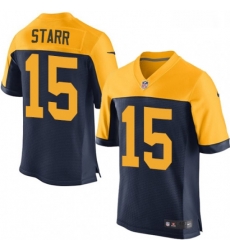 Men Nike Green Bay Packers 15 Bart Starr Elite Navy Blue Alternate NFL Jersey