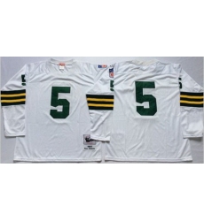 Mitchell&Ness 1961 Packers 5 Paul Hornung White Throwback Stitched NFL Jersey