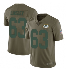 Nike Packers #63 Corey Linsley Olive Mens Stitched NFL Limited 2017 Salute To Service Jersey