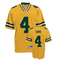 Reebok Green Bay Packers 4 Brett Favre Yellow Premier EQT Throwback NFL Jersey