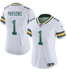 Women Green Bay Packers 1 Micah Parsons White 2025 Vapor Untouchable Limited Stitched Football Jersey Women Green Bay Packers 1 Micah Parsons White 2025 Vapor Untouchable Limited Stitched Football Jersey