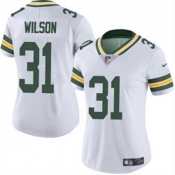 Women Green Bay Packers 31 Emanuel Wilson White Vapor Untouchable Limited Stitched Jersey