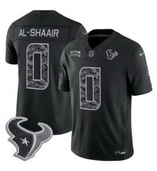 Men Houston Texans  0 Azeez Al Shaair Black F U S E  2026 Salute to Service Limited Stitched Football Jersey