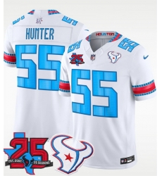 Men Houston Texans  55 Danielle Hunter White 2026 25th Anniversary Patch F U S E   HOUSTON US  Rivalries Collection Limited Stitched Football Jersey