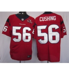 Nike Houston Texans 56 Brian Cushing Red Elite W 10th Patch NFL Jersey