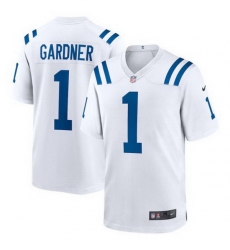 Men Indianapolis Colts 1 Sauce Gardner White Vapor Limited Stitched Football Jersey