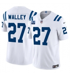 Men Indianapolis Colts  27 Justin Walley White 2026 F U S E  1 Star C Patch Vapor Limited Stitched Football Jersey