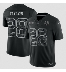 Men Indianapolis Colts  28 Jonathan Taylor Black F U S E  2026 Salute to Service Limited Stitched Football Jersey