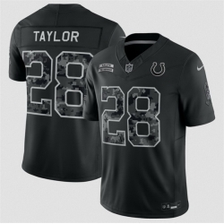 Men Indianapolis Colts  28 Jonathan Taylor Black F U S E  2026 Salute to Service Limited Stitched Football Jersey