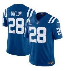 Men Indianapolis Colts  28 Jonathan Taylor Blue 2026 F U S E  With 4 Star C Patch Vapor Limited Stitched Football Jersey
