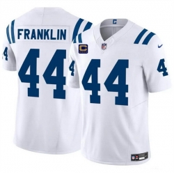 Men Indianapolis Colts 44 Zaire Franklin White 2024 F U S E  With 4 Star C Patch Vapor Limited Stitched Football Jersey