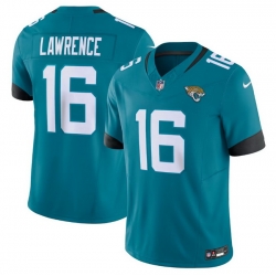 Men Jacksonville Jaguars 16 Trevor Lawrence Nike Teal Vapor F U S E Limited Jerseys