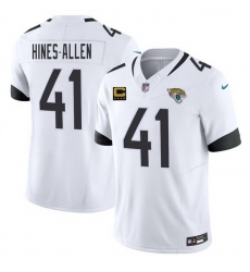 Men Jacksonville Jaguars 41 Josh Hines Allen White 2025 F U S E  With 4 Star C Patch Vapor Limited Stitched Football Jersey