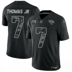 Men Jacksonville Jaguars 7 Brian Thomas Jr Black F U S E 2026 Salute to Service Limited Stitched Football Jersey