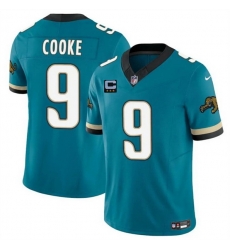 Men Jacksonville Jaguars 9 Logan Cooke Teal 2025 F U S E  With 3 Star C Patch Prowler Throwback Vapor Limited Stitched Football Jersey