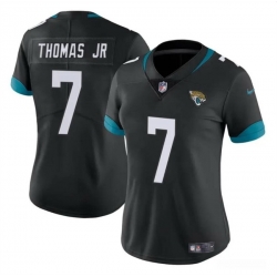 Women Jacksonville Jaguars 7 Brian Thomas Jr Black 2024 Draft Vapor Stitched Jersey