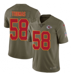 Nike Chiefs #58 Derrick Thomas Olive Mens Stitched NFL Limited 2017 Salute to Service Jersey