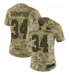 Chiefs #34 Darwin Thompson Camo Women Stitched Football Limited 2018 Salute to Service Jersey