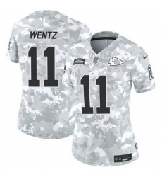 Women Kansas City Chiefs 11 Carson Wentz 2024 F U S E Arctic Camo Salute To Service Limited Stitched Football Jersey