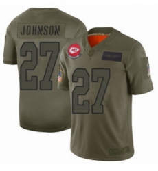 Womens Kansas City Chiefs 27 Larry Johnson Limited Camo 2019 Salute to Service Football Jersey