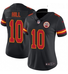 Womens Nike Kansas City Chiefs 10 Tyreek Hill Limited Black Rush Vapor Untouchable NFL Jersey