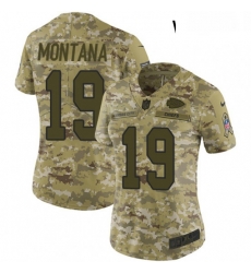 Womens Nike Kansas City Chiefs 19 Joe Montana Limited Camo 2018 Salute to Service NFL Jersey