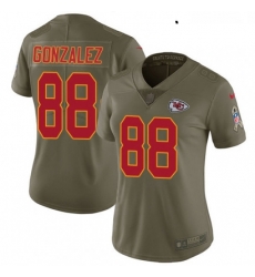 Womens Nike Kansas City Chiefs 88 Tony Gonzalez Limited Olive 2017 Salute to Service NFL Jersey