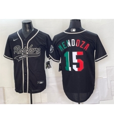 Men Las Vegas Raiders  15 Fernando Mendoza Black Mexico Cool Base Stitched Baseball Jerseys