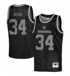 Men Las Vegas Raiders  34 Bo Jackson Black Fashion Stitched Basketball Jersey