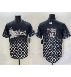Men Las Vegas Raiders Team Big Logo Black Limited Stitched Baseball Jersey