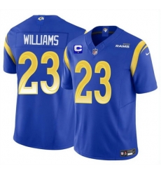 Men Los Angeles Rams 23 Kyren Williams Blue 2025 F U S E  With 1 Star C Patch Vapor Untouchable Stitched Football Jersey Men Los Angeles Rams 23 Kyren Williams Blue 2025 F U S E  With 1 Star C Patch Vapor Untouchable Stitched Football Jersey