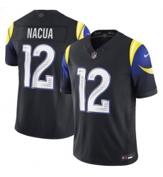 Women Los Angeles Rams 12 Puka Nacua Black 2025 F U S E   Rivalries Vapor Limited Stitched Jersey 