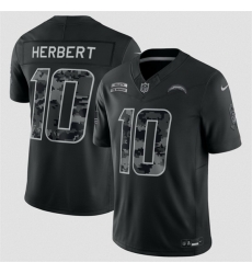 Men Los Angeles Chargers  10 Justin Herbert Black F U S E  2026 Salute to Service Limited Stitched Football Jersey