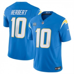 Men Los Angeles Chargers 10 Justin Herbert Blue 2024 F U S E  With 4 Star C Patch Vapor Untouchable Limited Stitched Jersey